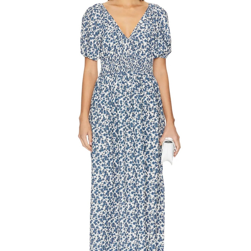 Faithfull the Brand Valras Midi Dress Leilani Mid Blue